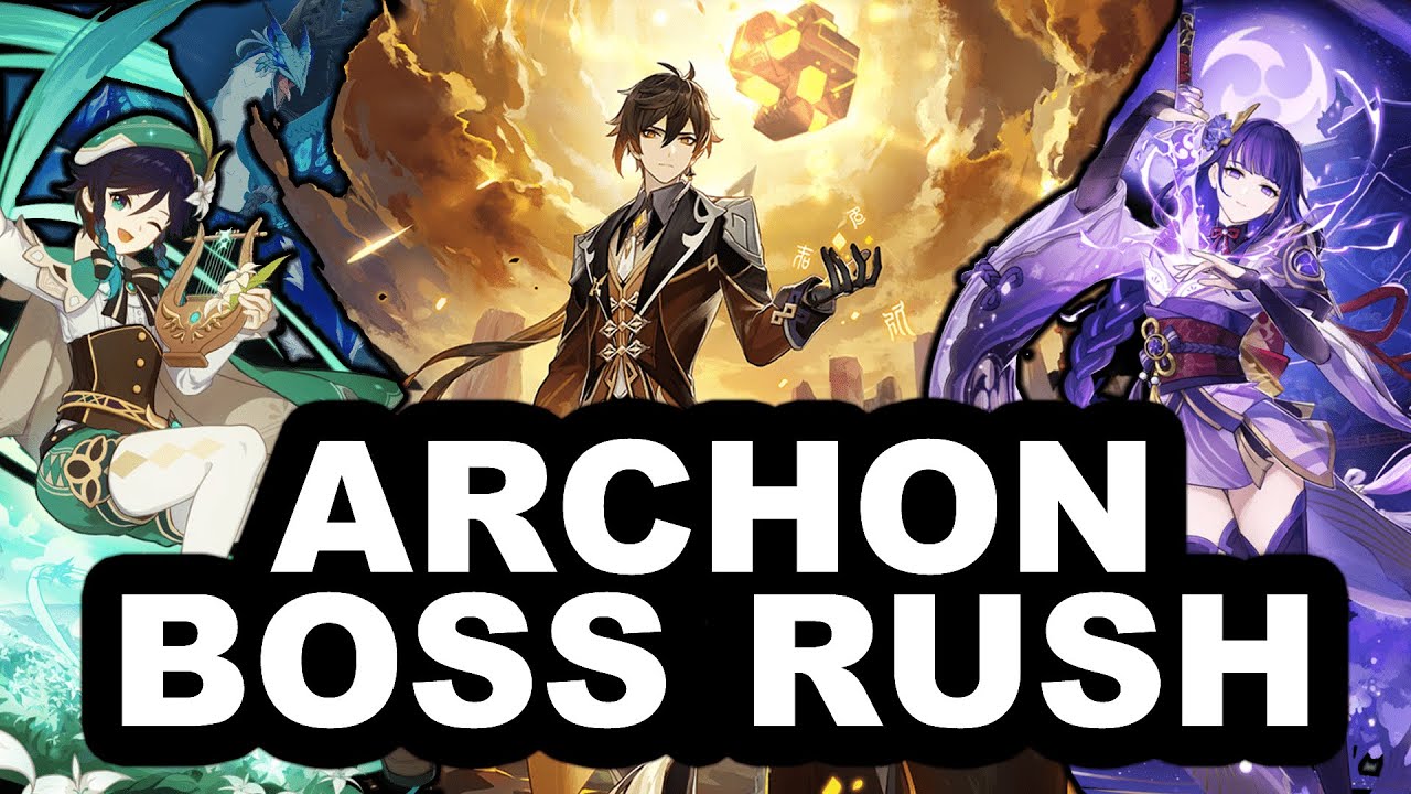 3 Archons [Zhongli / Raiden Shogun / Venti] Against All Bosses In The Game - Genshin Impact