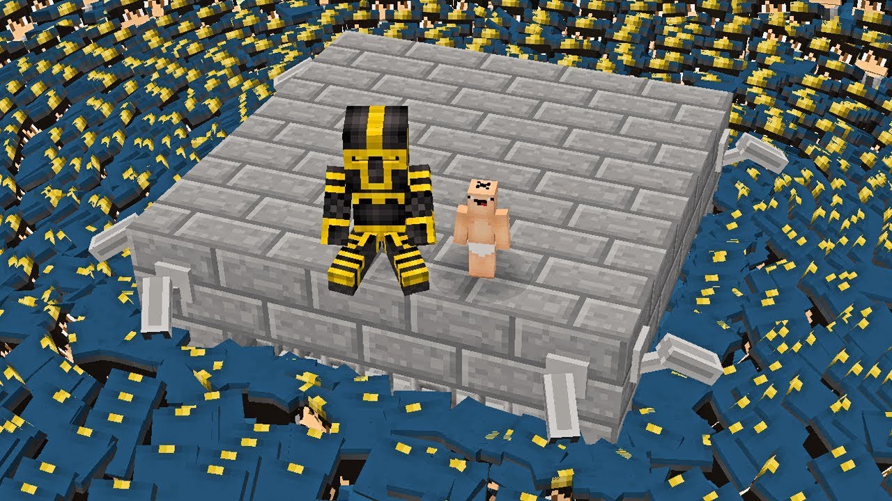 EL BEBÉ NOOB Y MASSI SOBREVIVEN A UNA INVASIÓN DE POLICÍAS EN MINECRAFT TROLL 👶