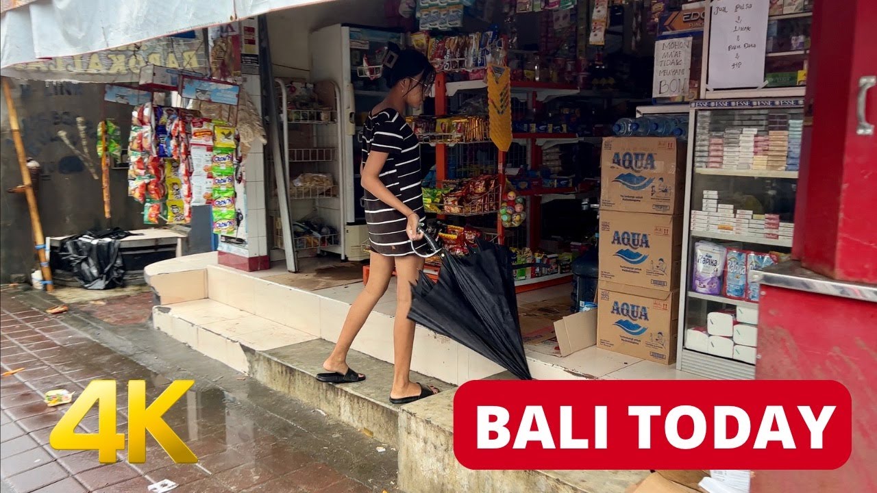 🇮🇩 BALI TODAY 4K Virtual Walking Tour along Bali streets in Rainy weather | Bali 2023