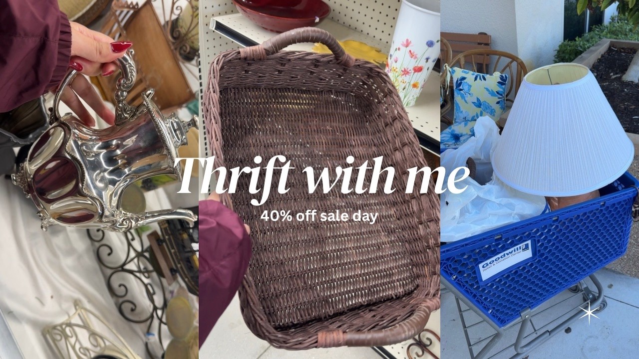 Thrift With Me, Haul & Styling ✨ | 40% Off Sale Day at Goodwill 🛒