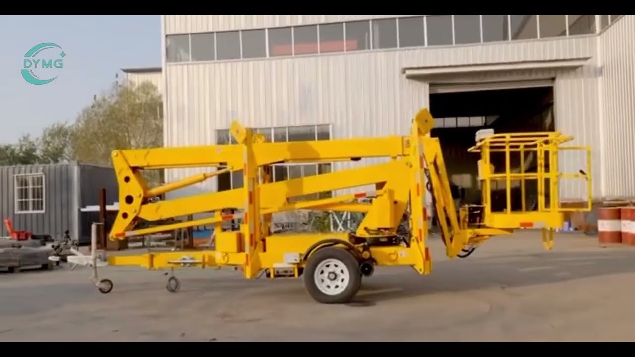 DYMG Towable boom lift 10-22m lifting height, load capacity 200kg, It can rotate 360&deg;