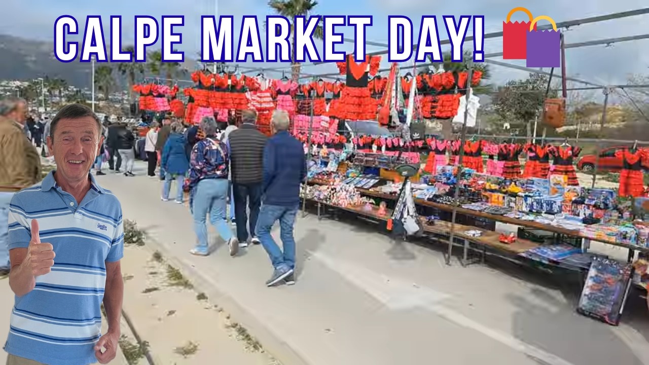 A Walk Through Calpe&rsquo;s Saturday Market & Commercial Centre | Blustery February Vlog