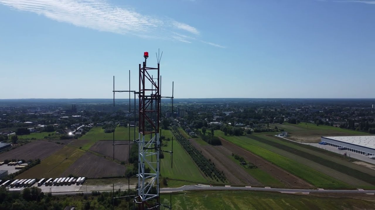 TON Pabianice *Komin b. ŁZZ Herbapol* tylko on pozostał po Fabryce z lotu ptaka - 12.08.2023