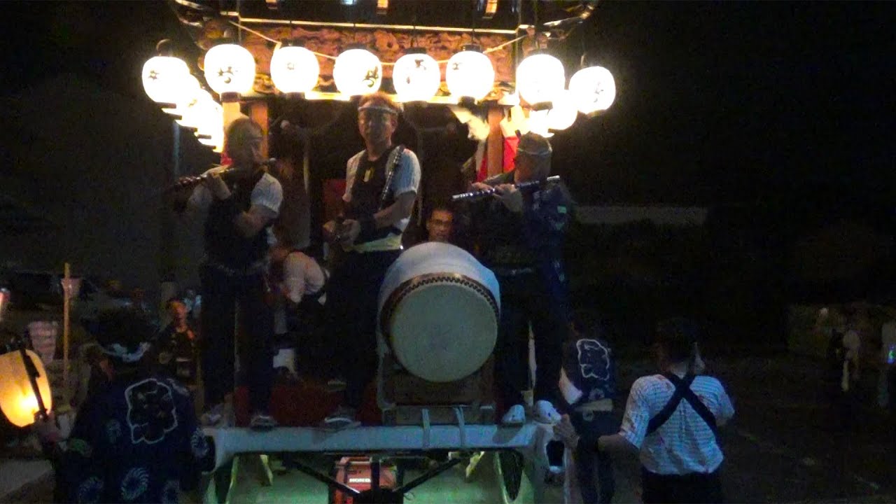 袋井市山梨・祇園祭り「笛吹き派遣と会員笛吹き披露」②