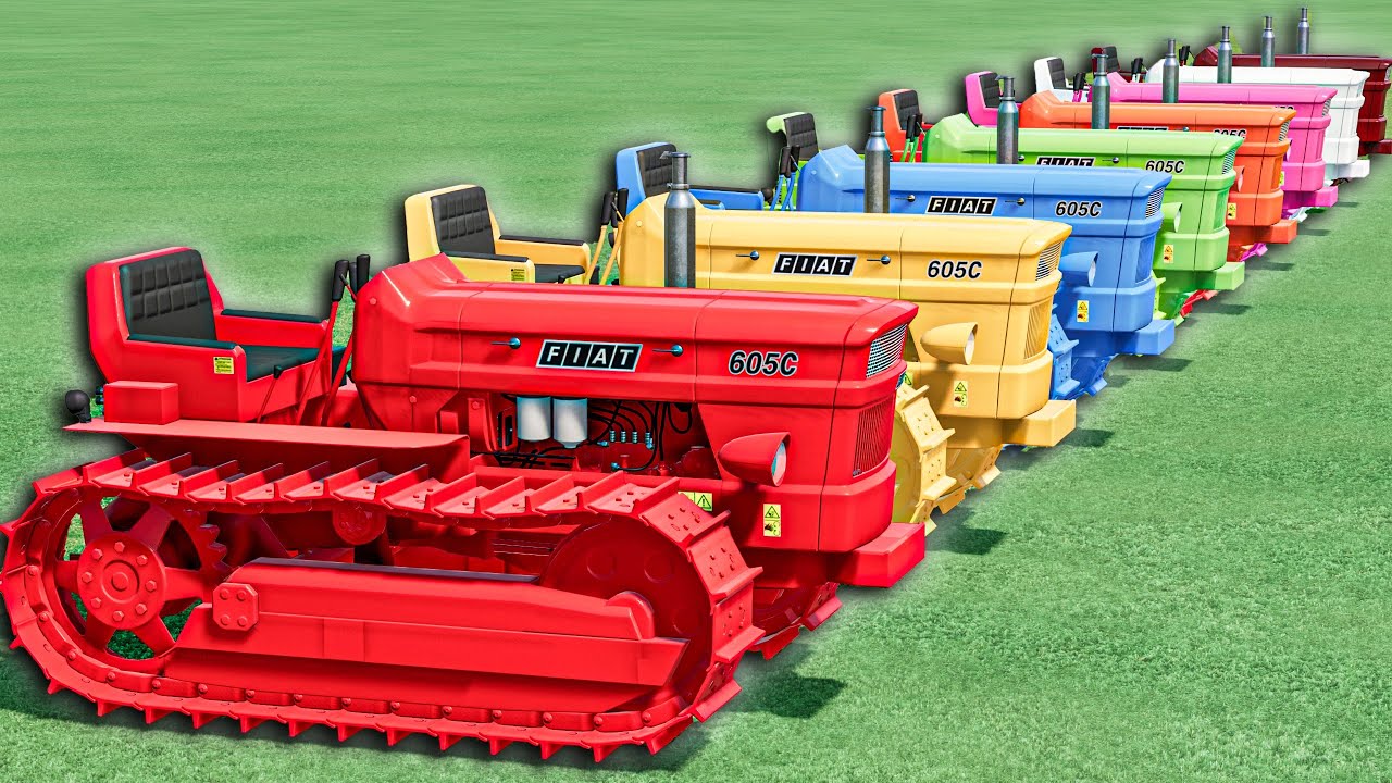 Work With Colors - CULTIVATING with FIAT SUPER CRAWLER Mini Tractors - Farming Simulator 22