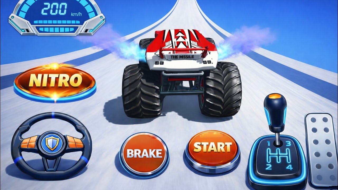 Monster Truck Stunt Racing Gameplay – Insane Mega Ramps, Sky-High Jumps & Extreme Destruction