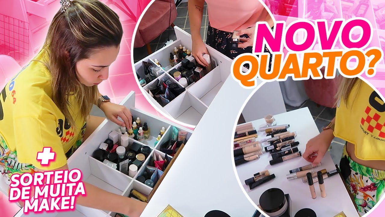 ORGANIZANDO MEU QUARTO DE MAKES + DESAPEGO DE MAKES!!!