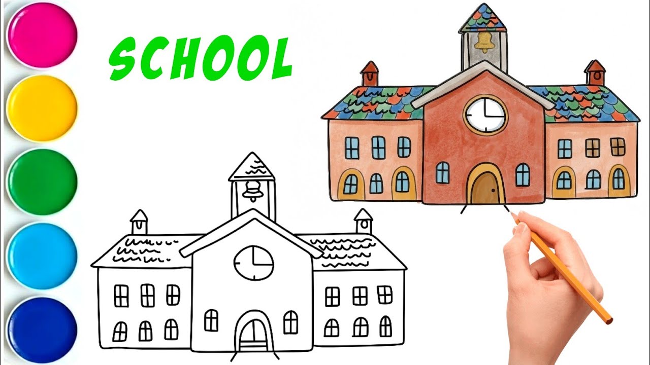 School Drawing, Painting and Coloring for Kids, Toddlers | How to Draw, Paint Baics