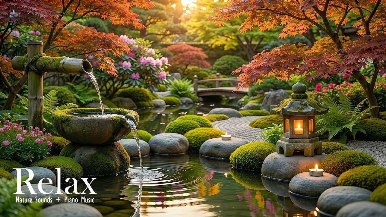 Healing Piano & Flowing Water Sounds 🌿 Relax Stress, Anxiety & Depression | Calm Mind, Deep Sleep