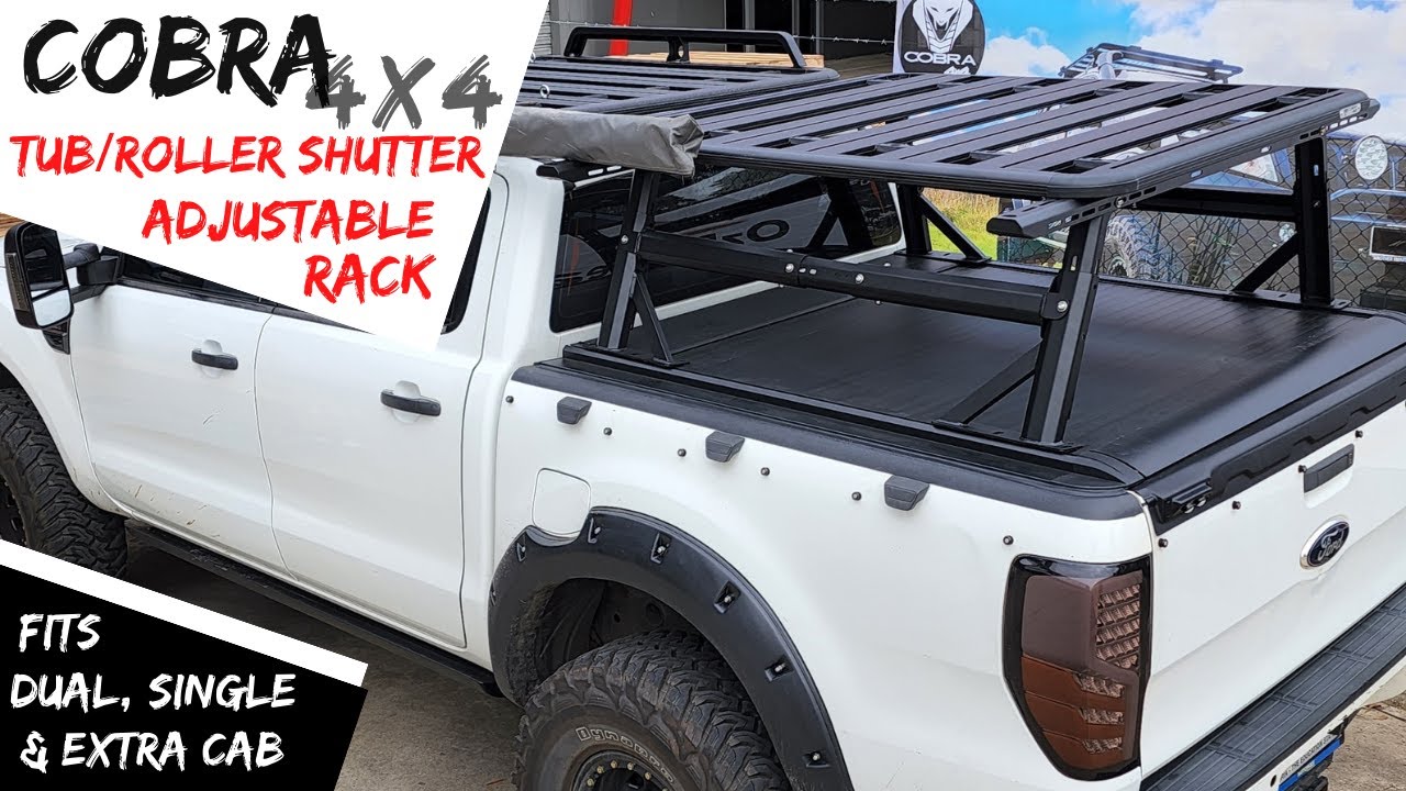 Universal Adjustable Ute Tub Rack Roof Tradie Steel Roll bar Ranger Hilux Triton Navara