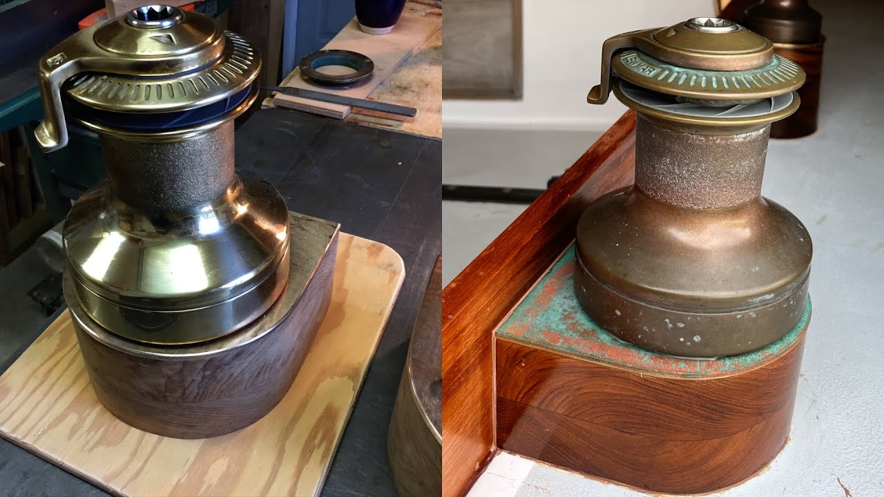 S6E2//How to Build and Install Custom Teak Winch Pads with Bronze Top Plates
