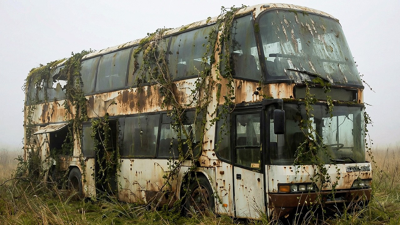 Abandoned Neoplan Skyliner Double Decker Full ASMR Satisfying Restoration