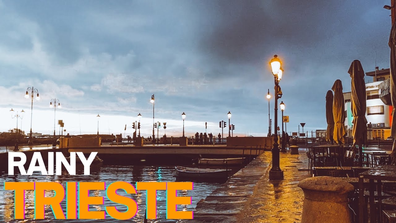 Rainy Evening Walk in Trieste 4K 🌧️🇮🇹 | Cozy City Ambience