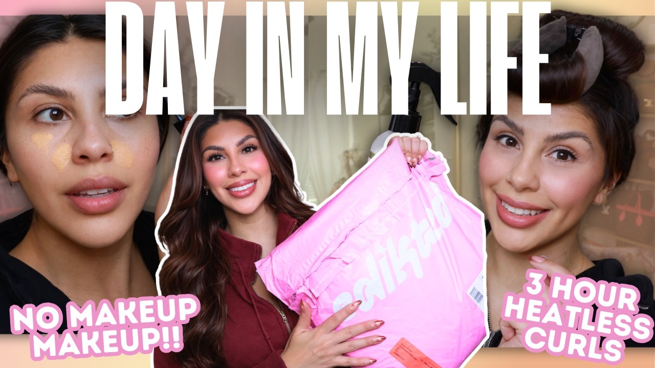 ✨DAILY VLOG✨ This 3 Hour Heatless Curl Trick Actually Worked! 😳 NO MAKEUP MAKEUP + EDIKTED HAUL