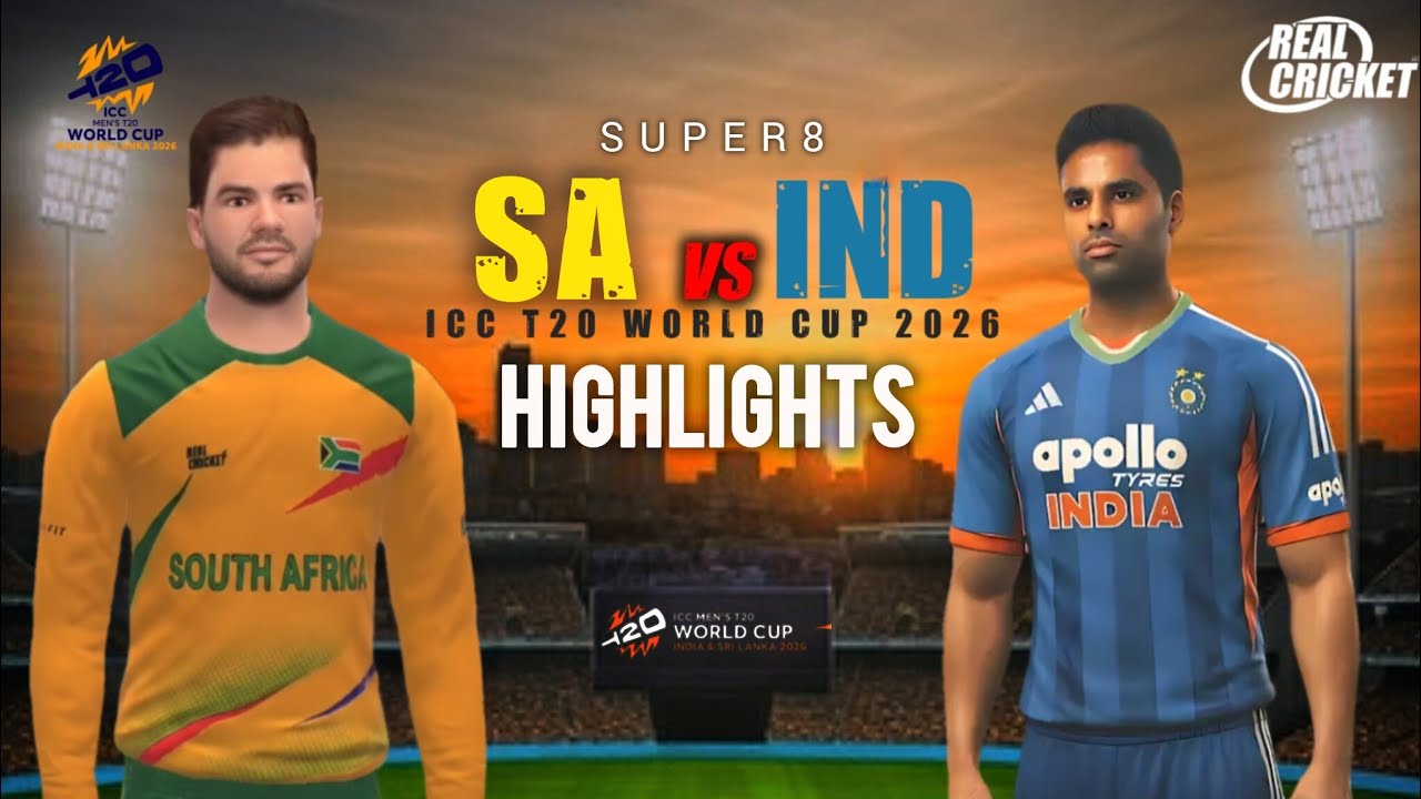 Real Cricket™| IND🇮🇳 vs SA🇿🇦 | ICC T20 WC 2026 | HIGHLIGHTS| Super 8🏏|Last Over Thriller💀
