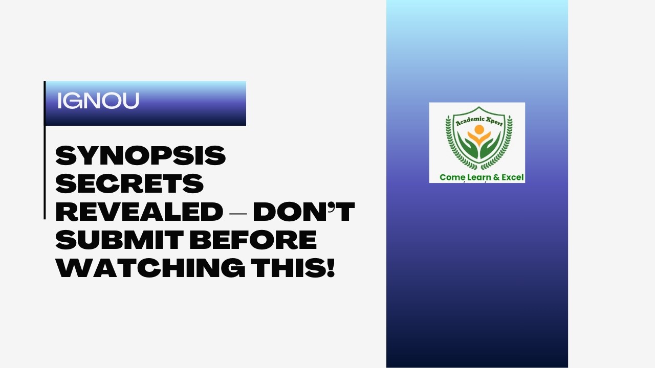 IGNOU MBA Project Report Cracking the Guidelines! Academic Xpert