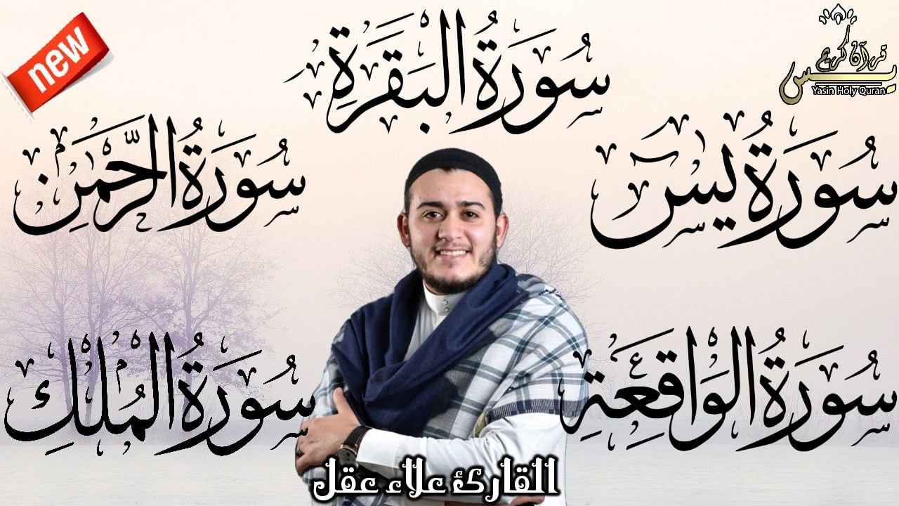 رقية للبيت سورة البقرة،يس،الرحمن،الواقعة،الملك شفاء وبركة وحفظ من الشيطان القارئ علاء عقل