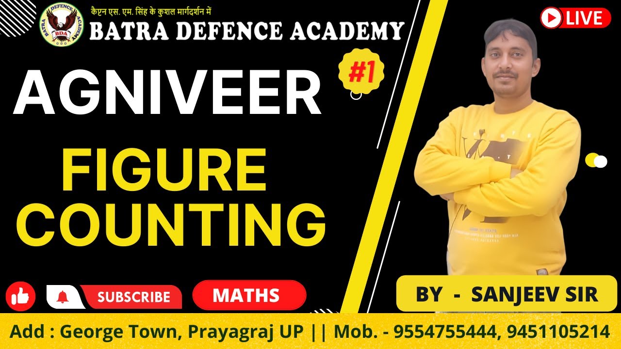 AGNIVEER #L1 FIGURE COUNTING MATHS BY SANJEEV SIR NDA | AIRFOCE | NAVY | ARMY |