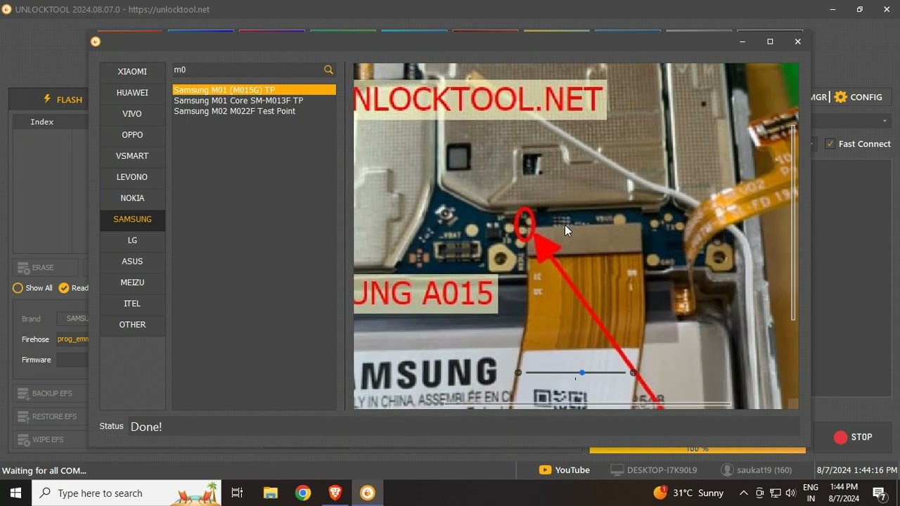 Samsung M01 FRP Bypass | EDL Point Short | 2024 | UNLOCK TOOL