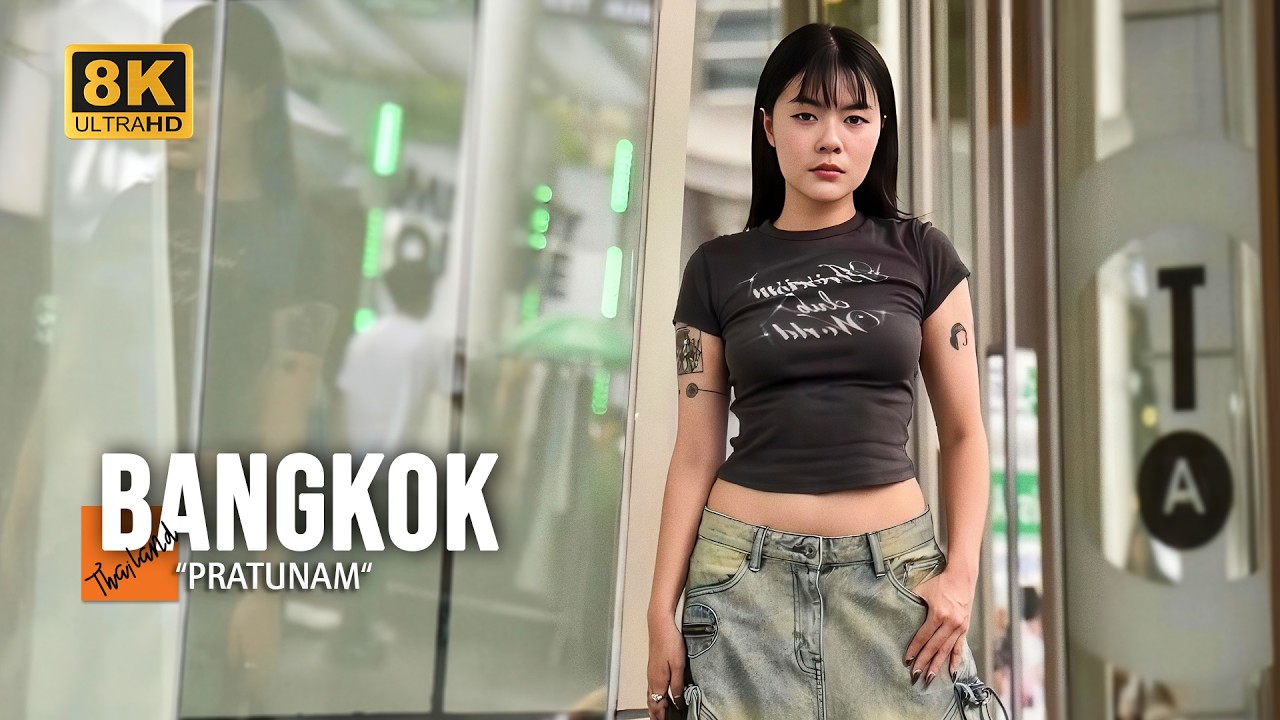 🇹🇭 8K HDR | Пратунам и CentralWorld Бангкок Таиланд | Ночная прогулка по городу и шопинг