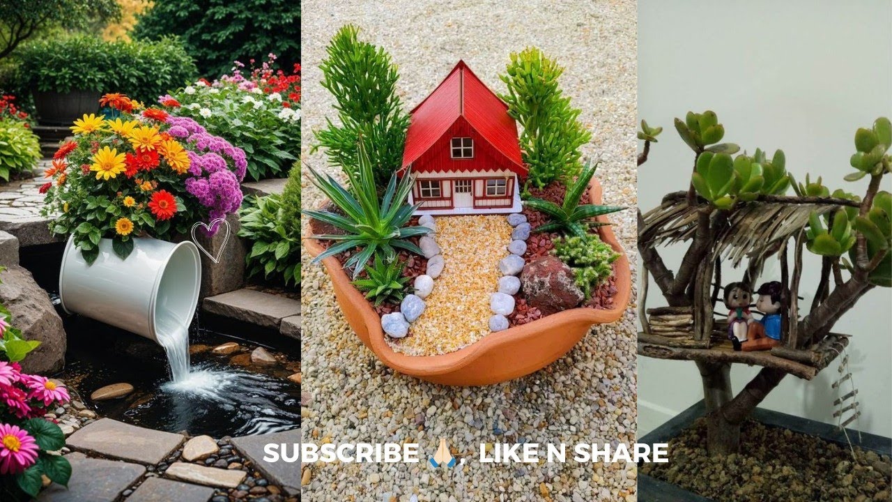 small or mini garden decoration ideas/mini flower garden🏕️🌴#video #garden #viral #plants #trending