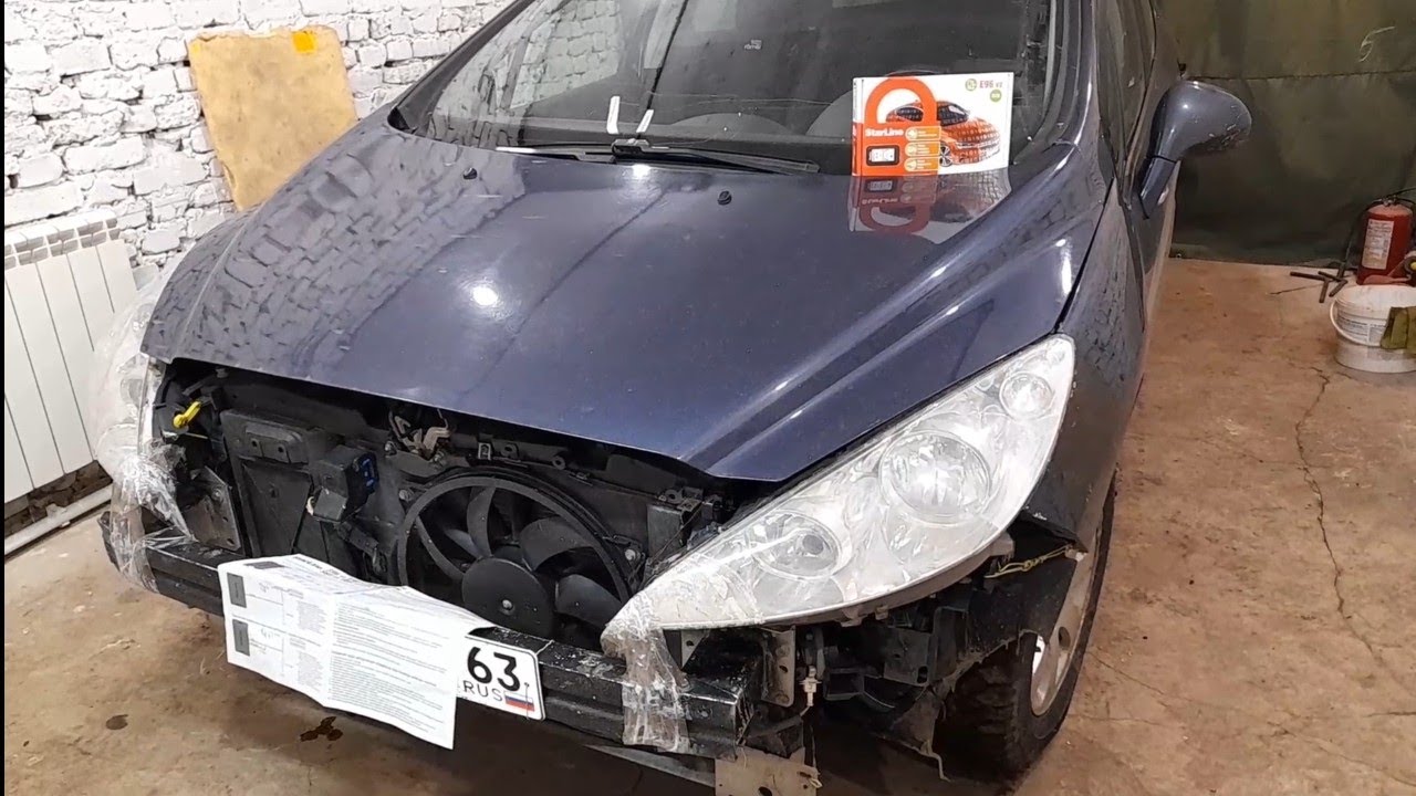 Peugeot 308 с 2007 по 2014 г.в. Установка сигнализации с автозапуском StarLine. Своими Руками.
