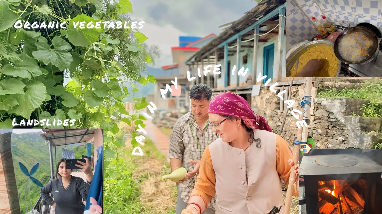 Look how I spent my day in village 😱 |Sudden weather change and landsliding |Anjali Dairy | #vlog