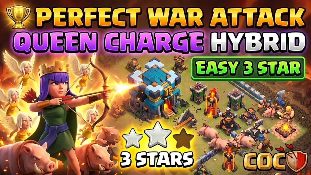 Perfect War Attack Strategy | Queen Charge Attack | Clash of Clans Pro Gameplay