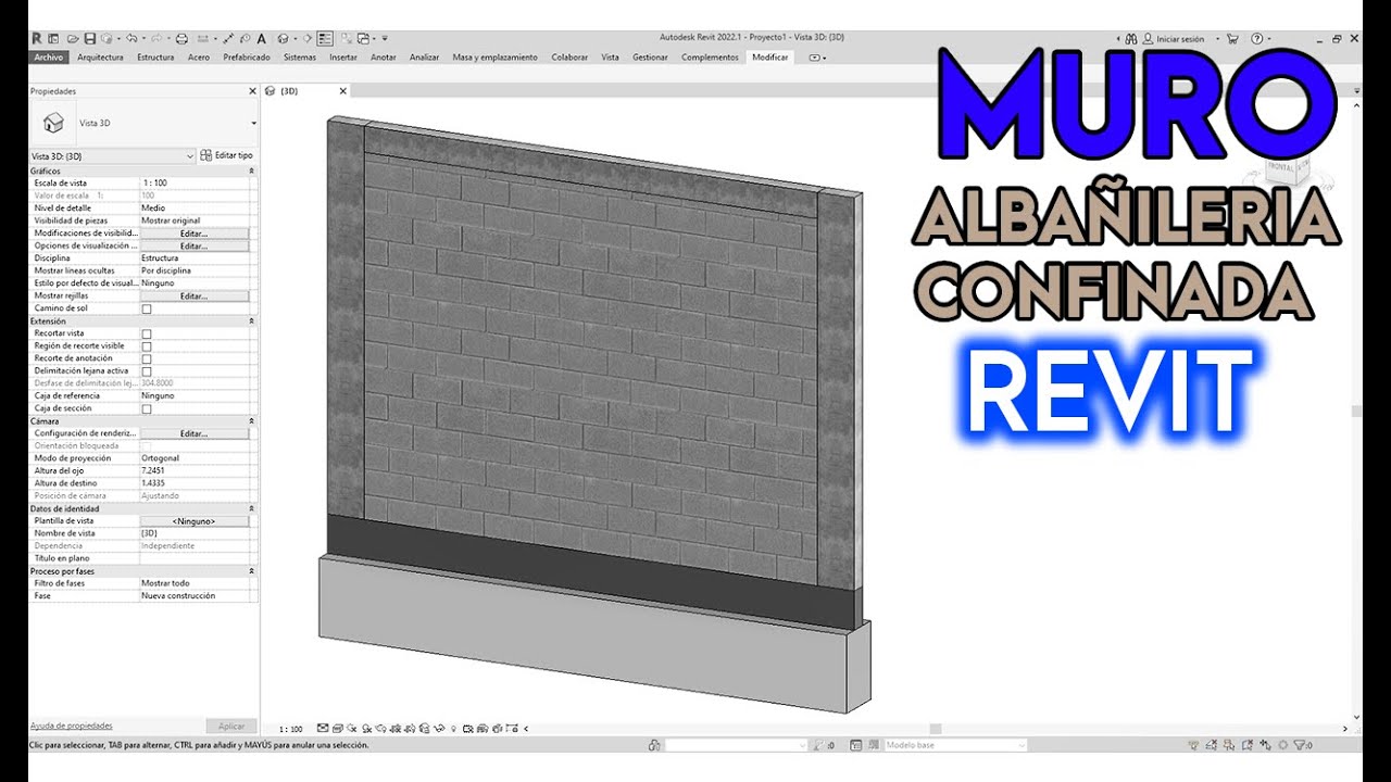 Cómo modelar MAMPOSTERIA CONFINADA en REVIT