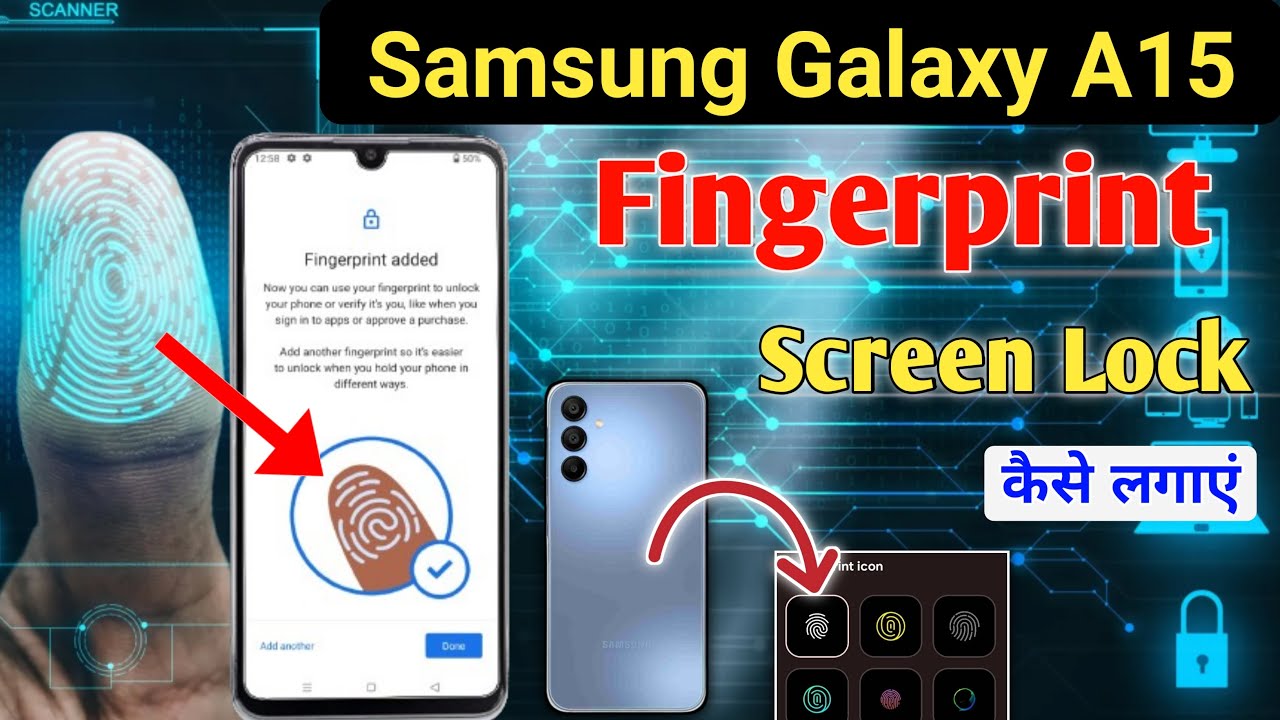 Samsung galaxy a15 5g fingerprint sensor Setting | Samsung galaxy a15 fingerprint lock, fingerprint,