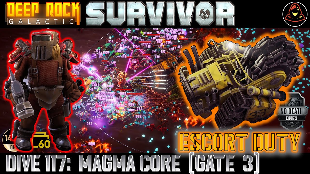 Deep Rock Galactic: Survivor | Dive 117: Escort Duty - Gate 3 - Magma Core (Haz 5)
