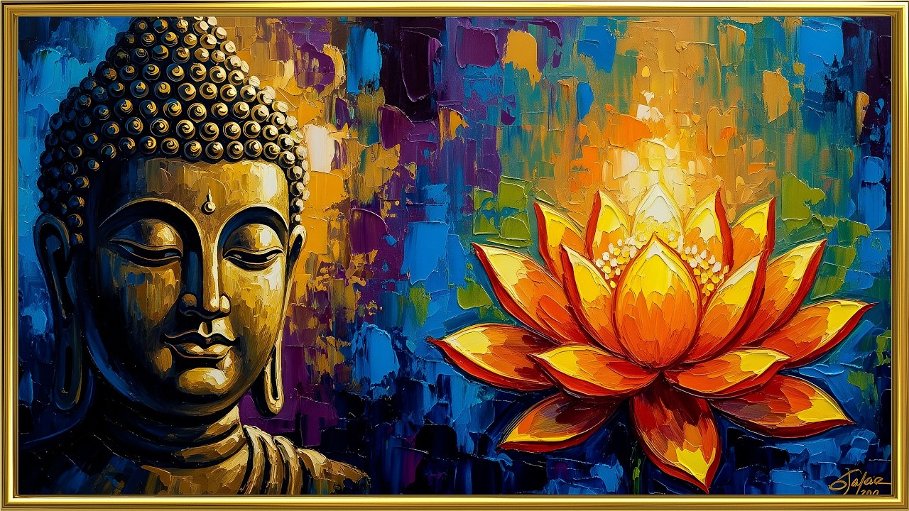 Amazing Oil Painting of Buddha, Buddha Face | 4K Frame TV Art