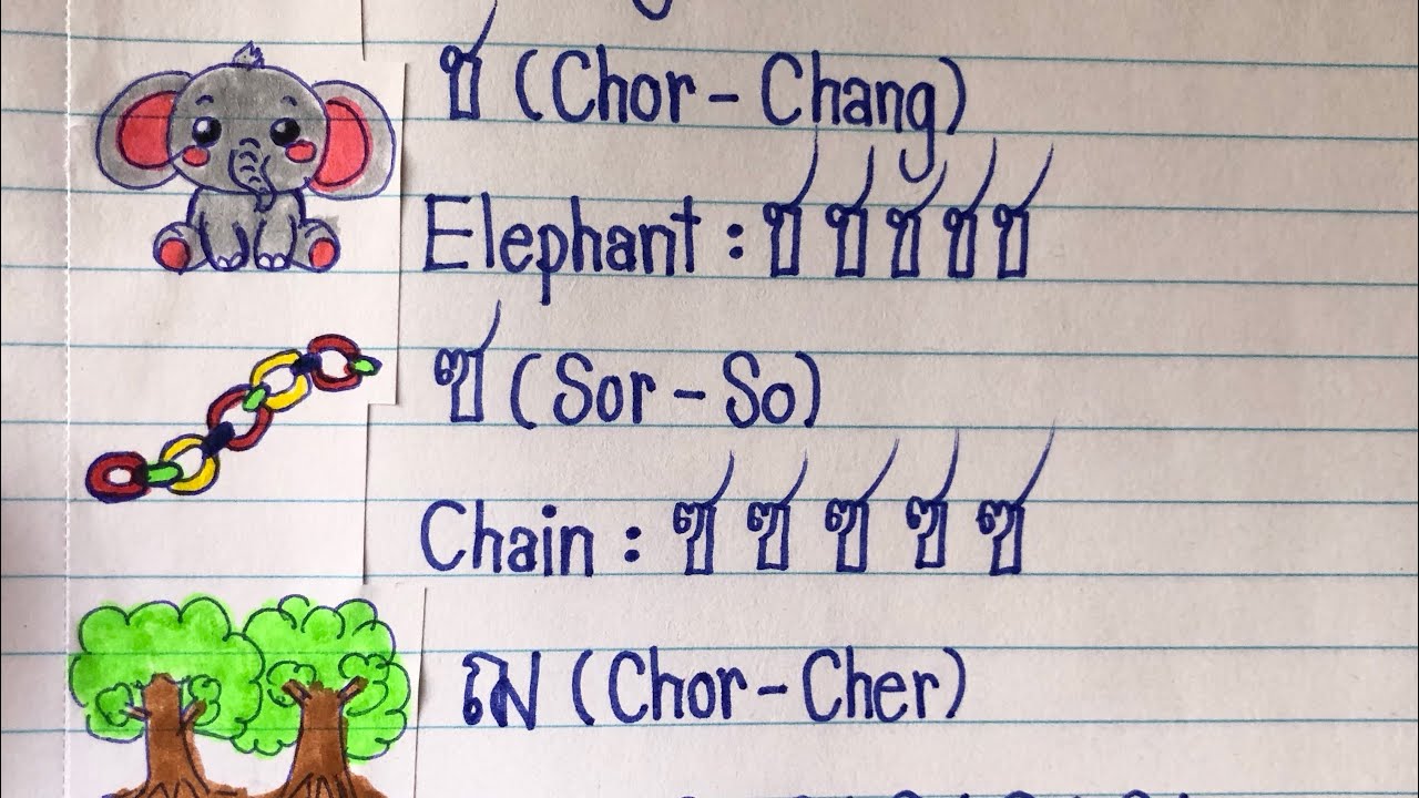 Writing 44 Thai Alphabets Part2