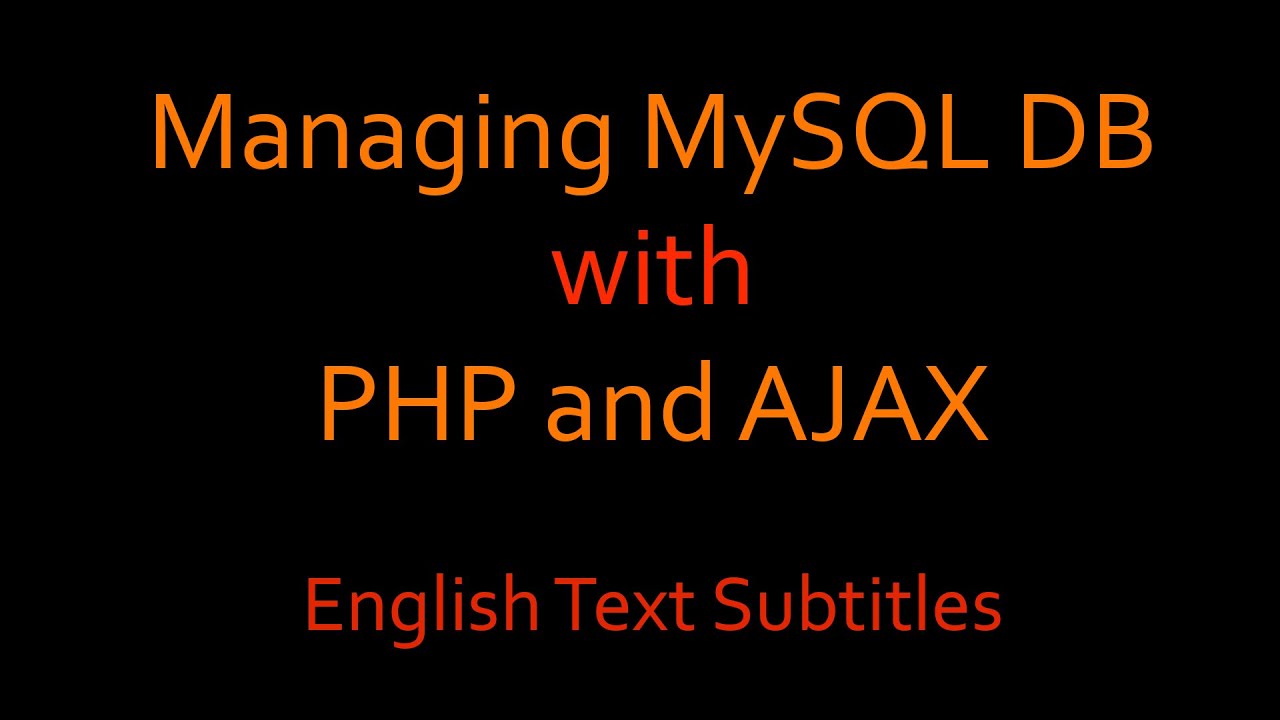 Connecting to MySQL DB with PHP and AJAX - Tutorial