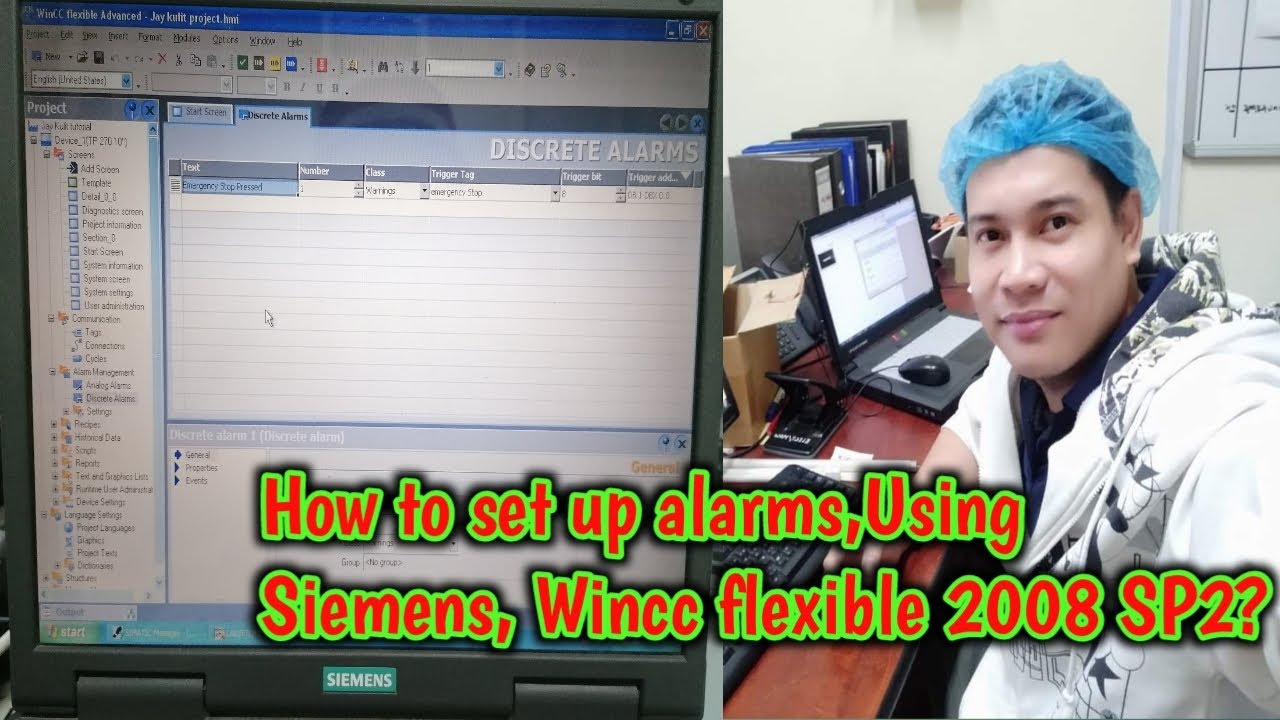 How to set up alarms in very easy steps in Siemens Wincc flexible 2008 SP2?