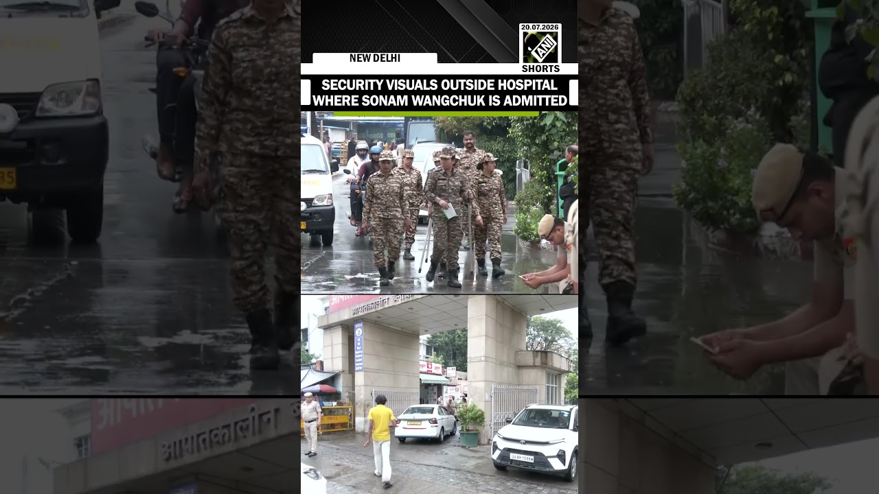 Watch! Security Visuals outside Safdarjung Hospital, where activist Sonam Wangchuk is admitted