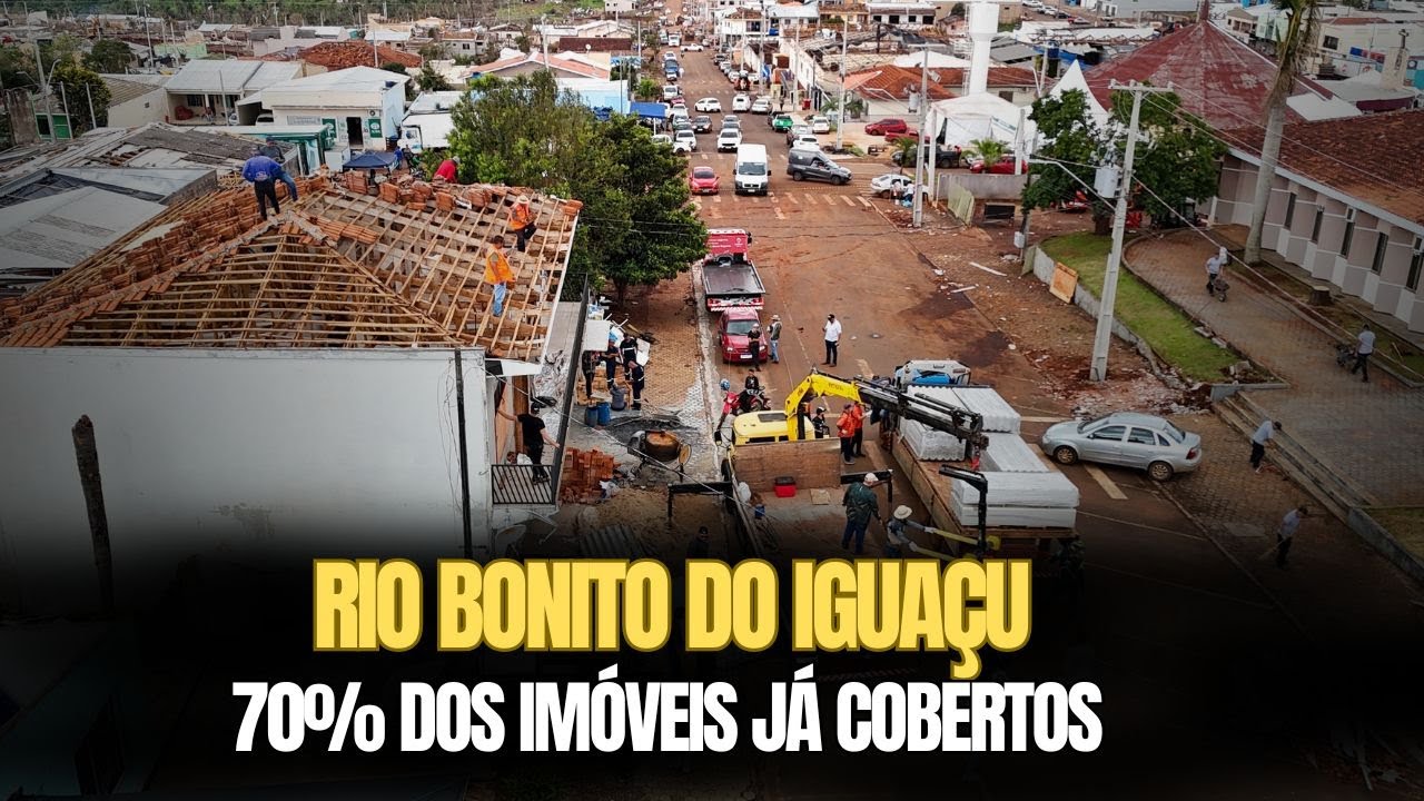 Rio Bonito do Iguaçu: 70% das casas já estão cobertas após o tornado