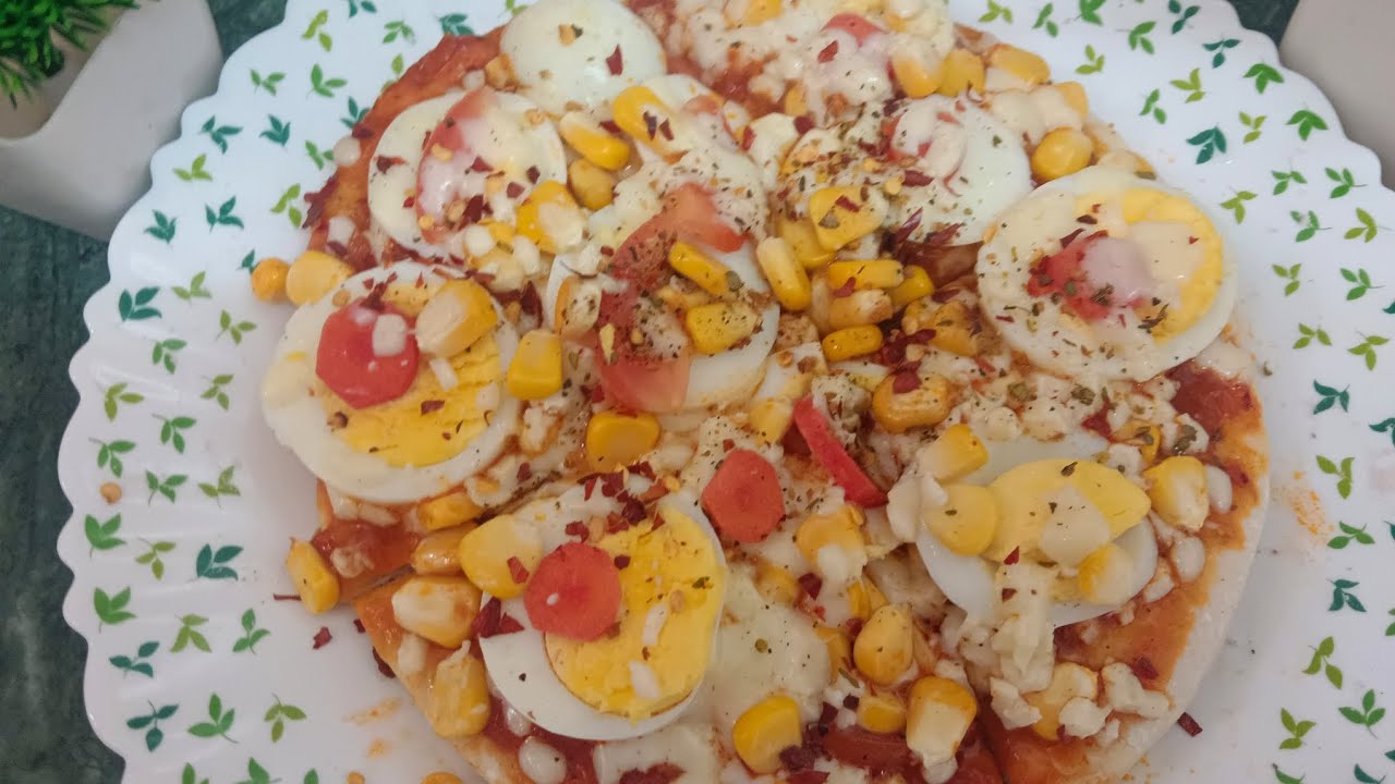 Cheese Corn Egg Pizza Ghar Par 🍕 | Soft Base, Full Tasty Recipe #eggpizza #pizza #pizzalover 