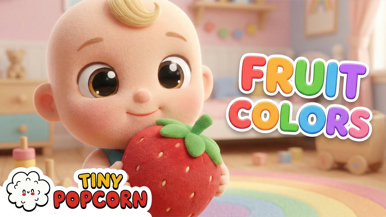 Learn Fruits and Colors – Healthy Food Song for Kids | Tiny Popcorn
