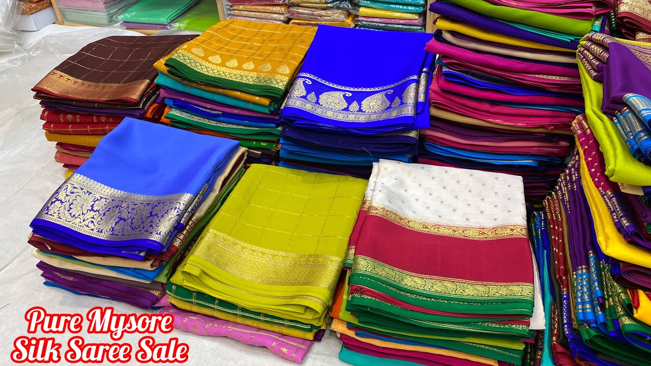 Pure Mysore Silk Saree - Gowri Ganesha Special Collection @ Chickpet | Single Piece Courier #sale