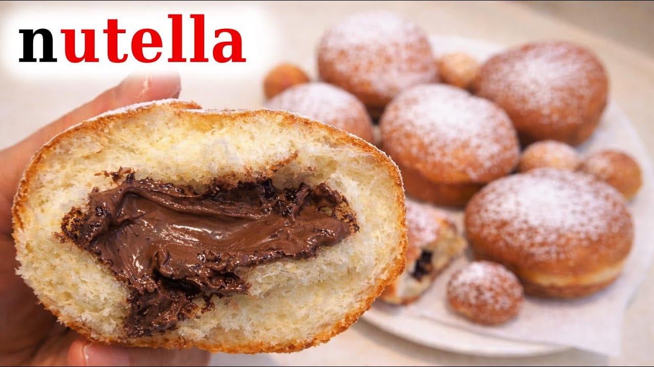 Pączki z nutellą- bardzo prosty przepis 🍫🍩 #nutella #donuts #pączki #pączek #donut #tłustyczwartek