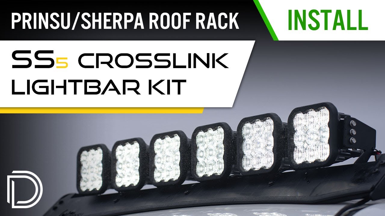 Как установить комплект световой панели SS5 CrossLink для багажников Prinsu и Sherpa | Diode Dyna...