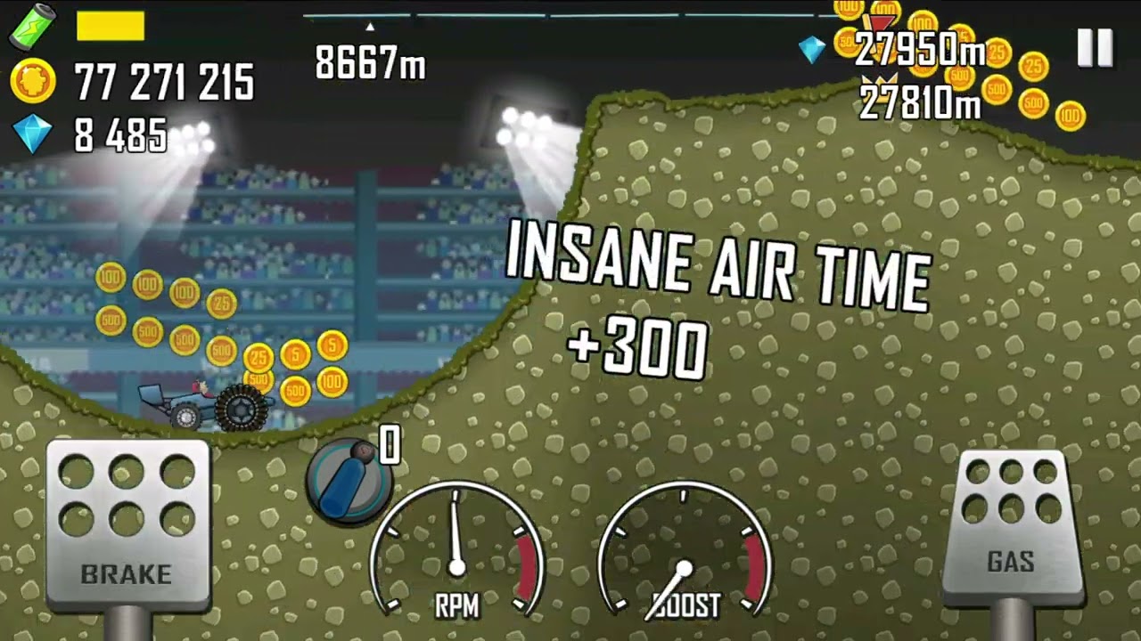 Hill Climb Racing. Garage Race Car + Arena 36898 meters. NEW STAGE RECORD!