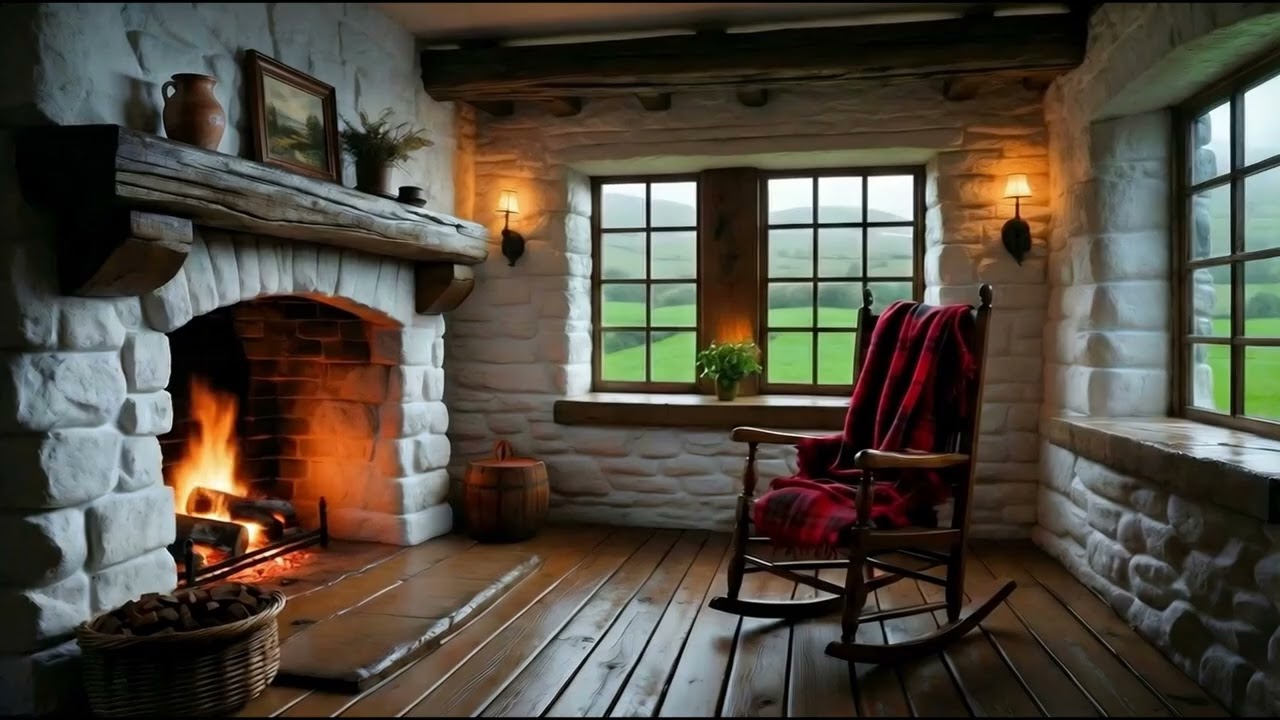 Cottage Snug Fireplace & Music with a Haunting Highland Ambience | Cozy & Relaxing (4Hrs)