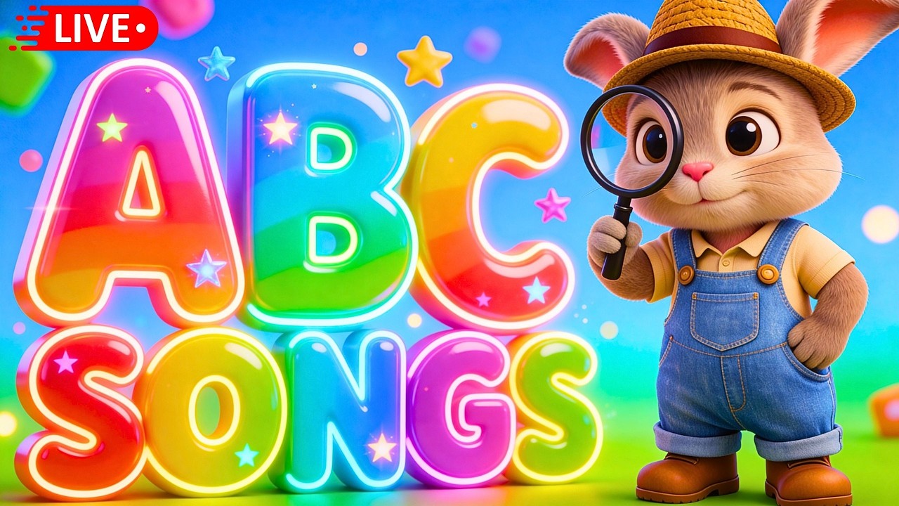ABC Songs LIVE 🔴 | Learn Alphabet A to Z | Phonics Songs for Kids | Detective Bunny