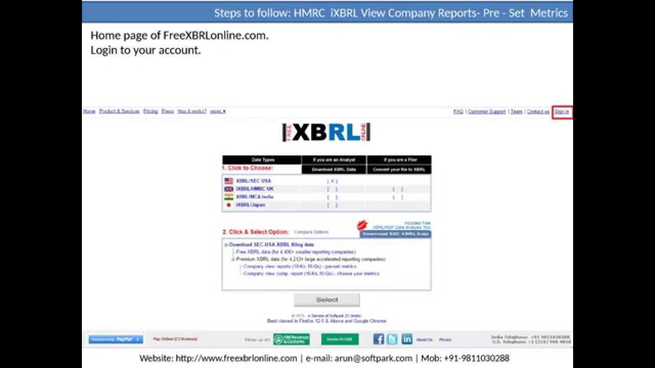 Premier iXBRL data - Company View Report