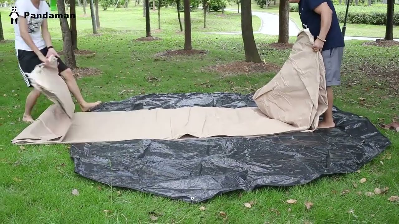 how to set up a 5M cotton canvas bell tent Pandaman Sports #belltent #camping #glamping #canvastent