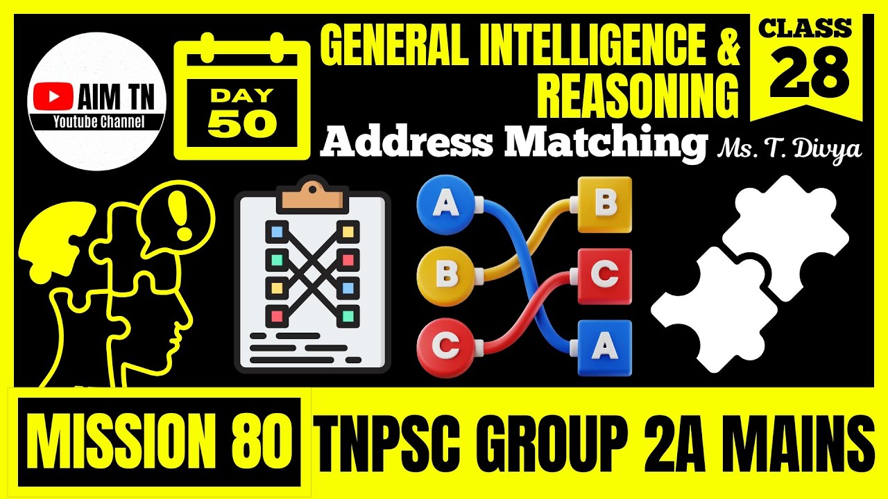🧠 General Intelligence & Reasoning - 28 | Address Matching | Ms. T. Divya | Mission 80