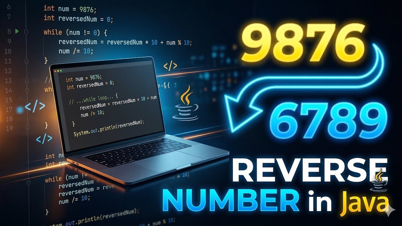 Reverse Number Program in Java | User Input Reverse Code | Java Tutorial | AG STUDY GROUPS 