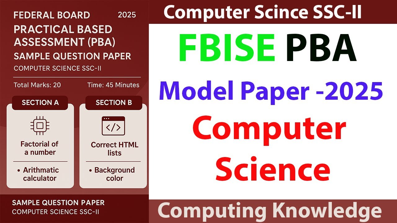 Model Question paper solution computer science SSC II Practical Bases assessment PBA 2025|Class 10th